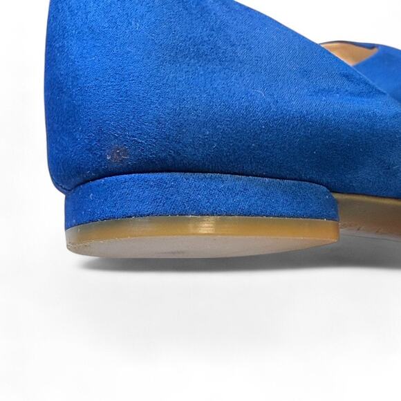 Nine West Royal Blue Suede Ballet Flat Point Toe 8.5 - Picture 4 of 7